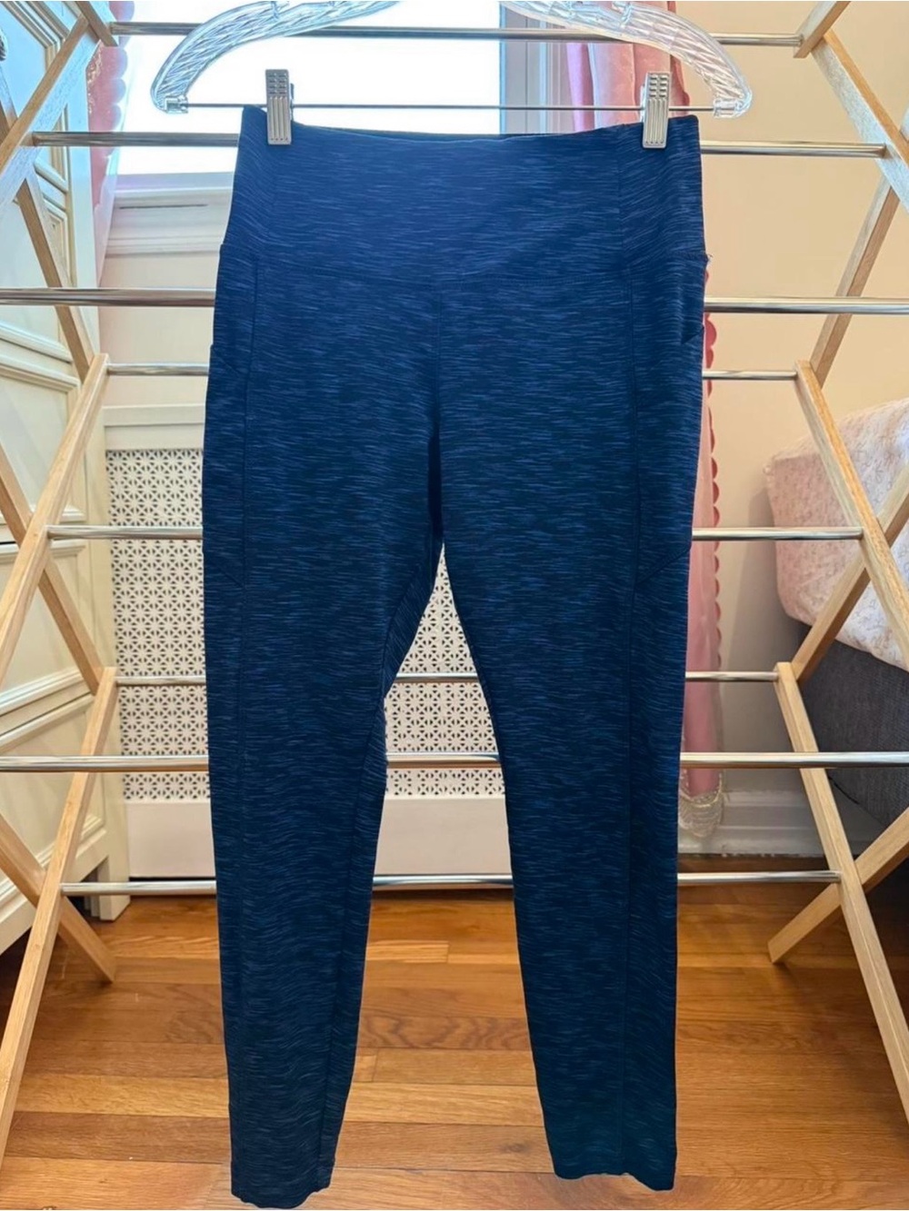 VOGO Athletica Navy Space-Dye V-Neck Top